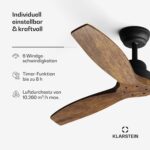 Santa Elena Smart Deckenventilator 52" 10260m³/h Echtholzflügel 6 Stufen Fernbedienung App-Steuerung – Bild 5