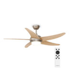 Bolero Deckenventilator mit Licht | 132 cm | 35 W | Leiser Betrieb | Holz