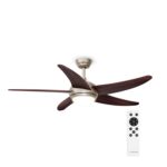 Bolero Deckenventilator mit Licht | 132 cm | 35 W | Leiser Betrieb | Holz