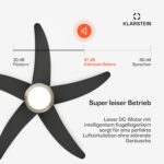 Bolero Deckenventilator mit Licht | 132 cm | 35 W | Leiser Betrieb | Holz – Bild 5