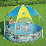 Conjunto de piscina circular sobre superficie Chapoteos a la sombra Steel Pro UV Careful de Bestway – Bild 9